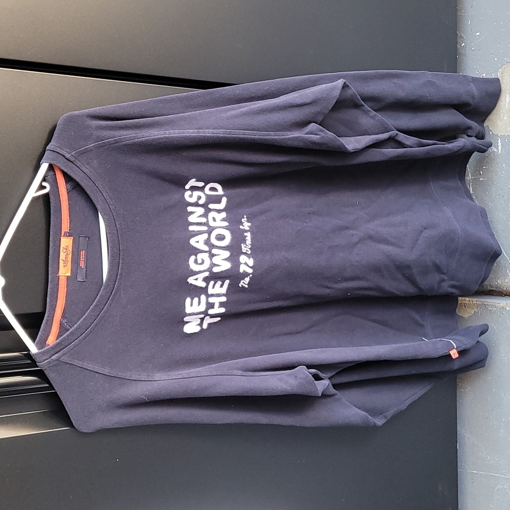 Marc Ecko Me Against The World crew neck sweatshirt navy blue Large
